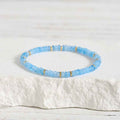 Fortune Jewel Natural Aquamarine Fine 4mm Bead Pearl Serenity Bracelet
