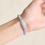 Fortune Jewel Natural Aquamarine Fine 4mm Bead Pearl Serenity Bracelet