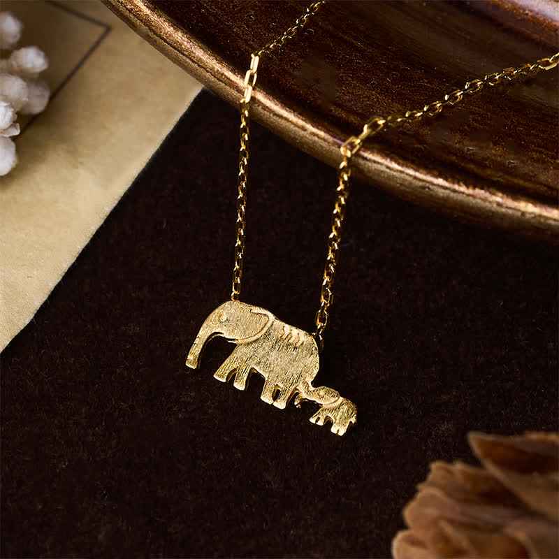 Fortune Jewel "FOR DEAREST MOTHER" Elephant 925 Sterling Silver Necklace Pendants Includes Gift Message Card