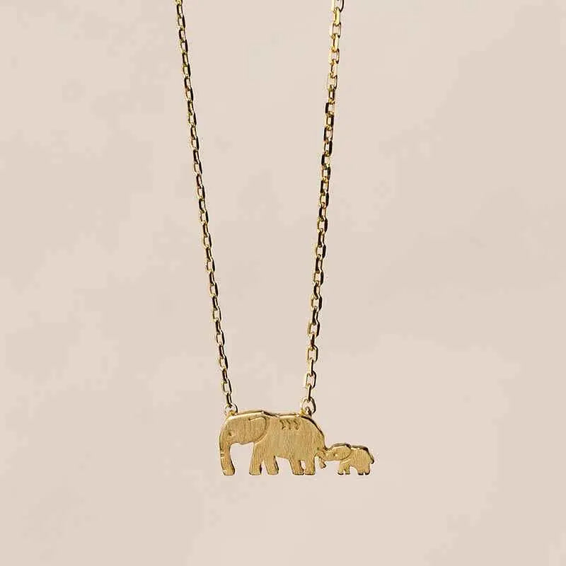 Fortune Jewel "FOR DEAREST MOTHER" Elephant 925 Sterling Silver Necklace Pendants Includes Gift Message Card
