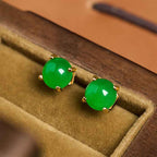 Fortune Jewel Jade 925 Sterling Silver Abundance Earrings
