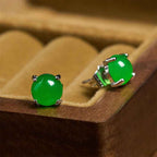 Fortune Jewel Jade 925 Sterling Silver Abundance Earrings
