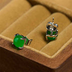 Fortune Jewel Jade 925 Sterling Silver Abundance Earrings