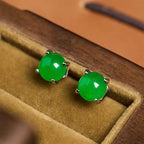 Fortune Jewel Jade 925 Sterling Silver Abundance Earrings