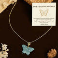 Fortune Jewel "FOR DEAREST MOTHER" Jade Butterfly Abundance Necklace Pendants Includes Gift Message Card