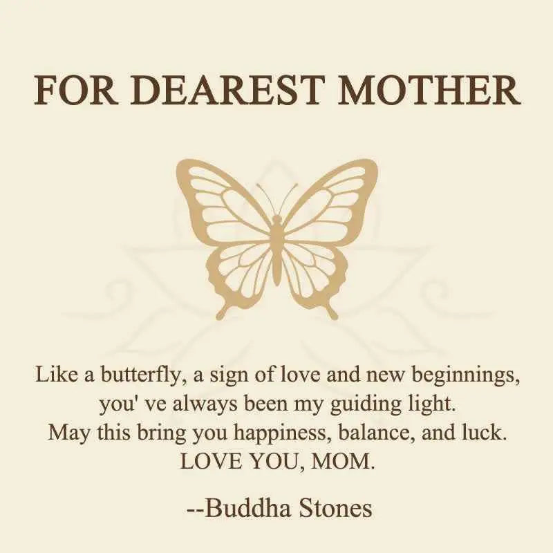 Fortune Jewel "FOR DEAREST MOTHER" Jade Butterfly Abundance Necklace Pendants Includes Gift Message Card