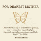 Fortune Jewel "FOR DEAREST MOTHER" Jade Butterfly Abundance Necklace Pendants Includes Gift Message Card