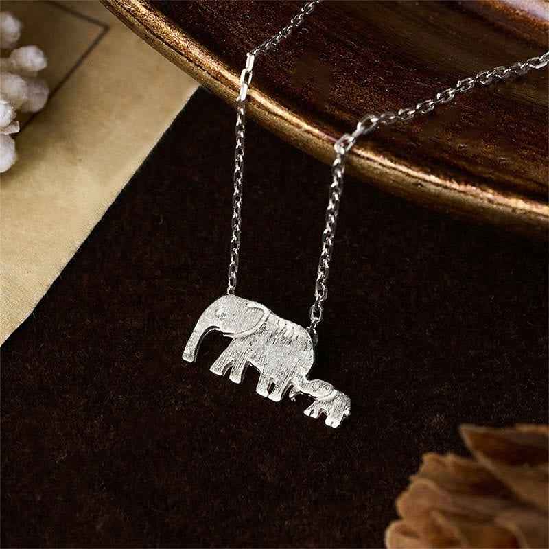 Fortune Jewel "FOR DEAREST MOTHER" Elephant 925 Sterling Silver Necklace Pendants Includes Gift Message Card