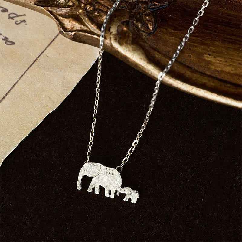 Fortune Jewel "FOR DEAREST MOTHER" Elephant 925 Sterling Silver Necklace Pendants Includes Gift Message Card