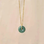 Fortune Jewel "FOR DEAREST MOTHER" Peace Buckle Jade 925 Sterling Silver Luck Necklace Pendants Includes Gift Message Card