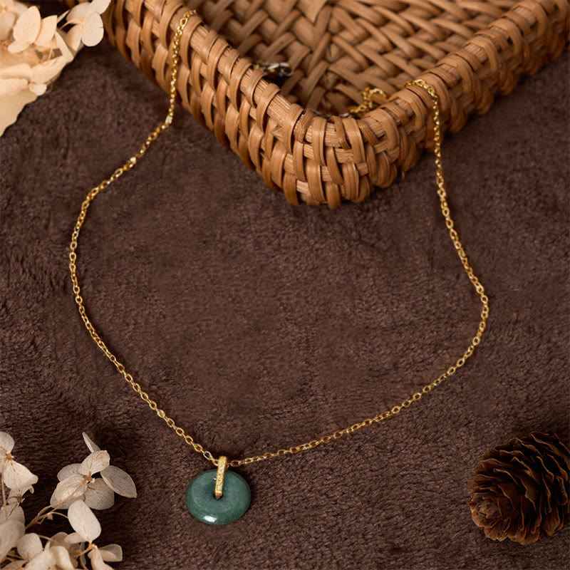 Fortune Jewel "FOR DEAREST MOTHER" Peace Buckle Jade 925 Sterling Silver Luck Necklace Pendants Includes Gift Message Card