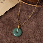 Fortune Jewel "FOR DEAREST MOTHER" Peace Buckle Jade 925 Sterling Silver Luck Necklace Pendants Includes Gift Message Card