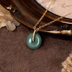 Fortune Jewel "FOR DEAREST MOTHER" Peace Buckle Jade 925 Sterling Silver Luck Necklace Pendants Includes Gift Message Card