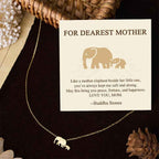 Fortune Jewel "FOR DEAREST MOTHER" Elephant 925 Sterling Silver Necklace Pendants Includes Gift Message Card