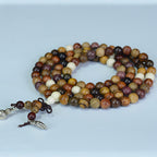 Fortune Jewel 108 Beads Multi-Tone Natural Wood Calm Energy Mala
