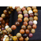 Fortune Jewel 108 Beads Multi-Tone Natural Wood Calm Energy Mala