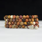 Fortune Jewel 108 Beads Multi-Tone Natural Wood Calm Energy Mala