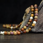 Fortune Jewel 108 Beads Multi-Tone Natural Wood Calm Energy Mala