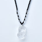 Fortune Jewel Natural Clear Quartz Pixiu Clarity Beads Rope Necklace
