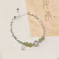 Buddha Stones Joy Happiness Charm Lotus Jade Bead Copper Abundance Bracelet