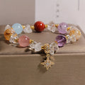 Fortune Jewel Natural Various Crystal Clear Quartz Zircon Hexagram Charm Healing Bracelet