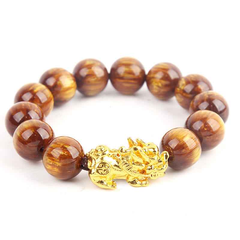 Fortune Jewel Lucky Golden Tiger Eye Abundant Pixiu Bracelet