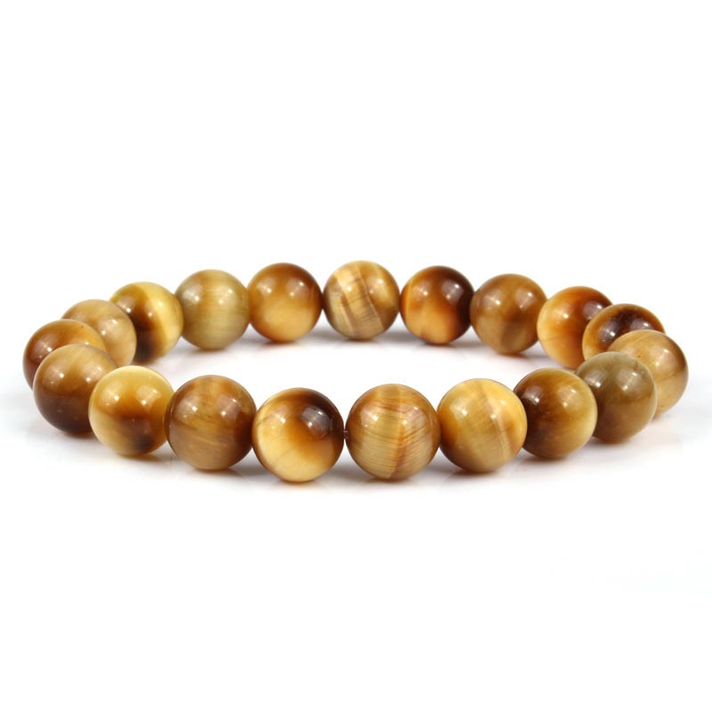 Fortune Jewel  Anxiety Stress Healing Crystal Tiger Eye Bead Bracelet