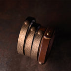 Fortune Jewel Vintage Handmade Texture Copper Brass Leather Wealth Bracelet Bangle