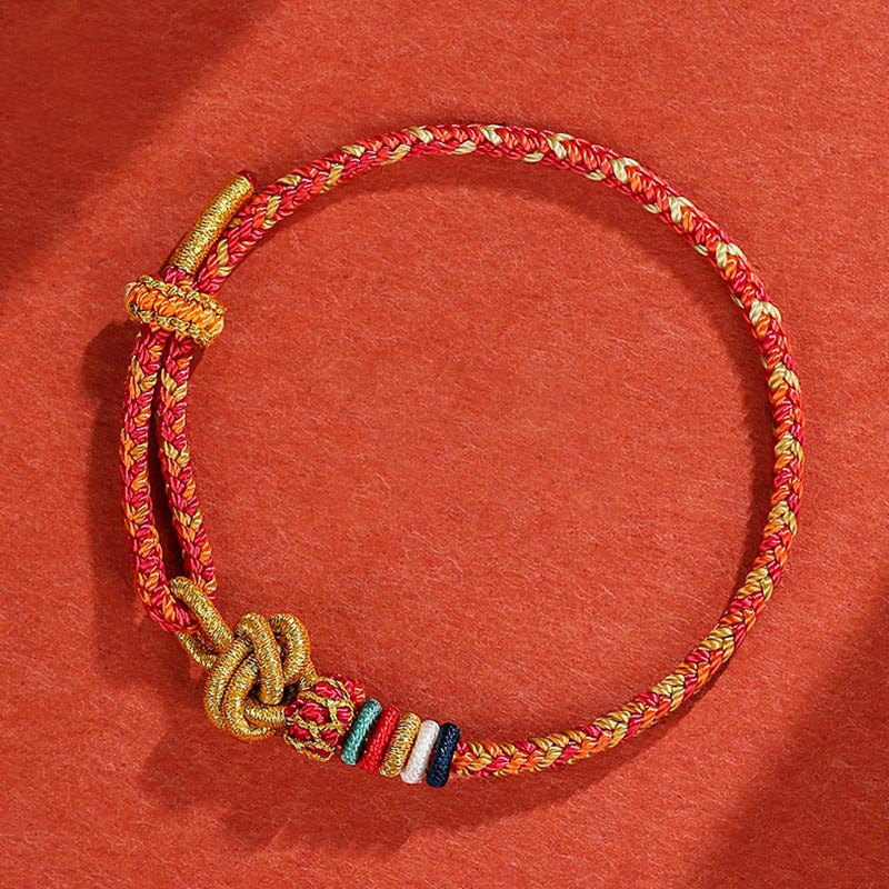 Fortune Jewel Handmade Dunhuang Colorful Rope Protection Braid String Bracelet