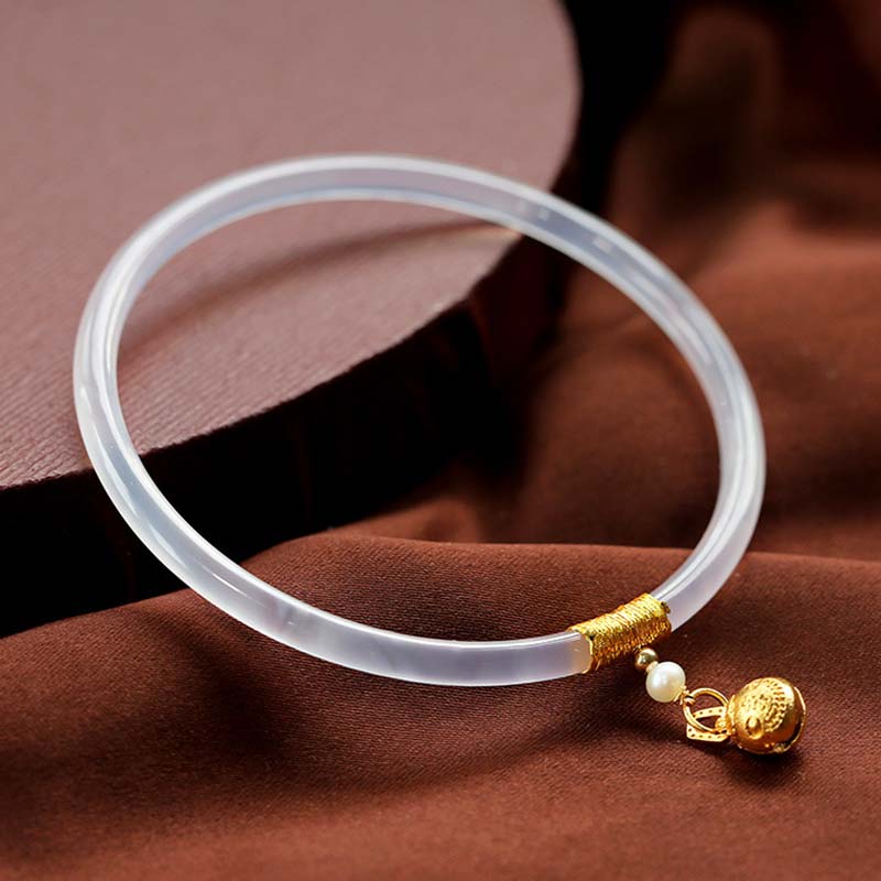Fortune Jewel Natural Cyan White Jade Success Bracelet