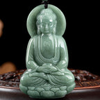 Fortune Jewel Amitabha Buddha Jade Amulet Compassion String Necklace Fortune Jewel