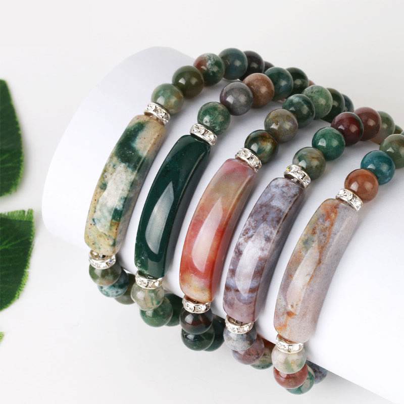 Fortune Jewel Natural Quartz Love Heart Healing Beads Bracelet