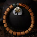 Fortune Jewel Sandalwood Jade Elephant Protection Bracelet