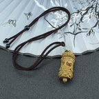 Fortune Jewel Tibet Green Sandalwood Rosewood Om Mani Padme Hum Lotus Positive Soothing Necklace Pendant Fortune Jewel