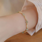 Fortune Jewel Tridacna Stone Red Agate Hetian Jade Blessing Bracelet