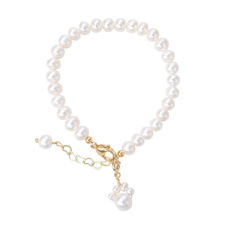 Fortune Jewel Pearl Cat Paw Healing Chain Bracelet