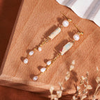 Fortune Jewel 925 Sterling Silver Posts Shoushan Stone Pearl Healing Drop Earrings