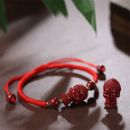 Fortune Jewel Chinese Zodiac Natal Buddha Cinnabar Amulet Blessing String Bracelet