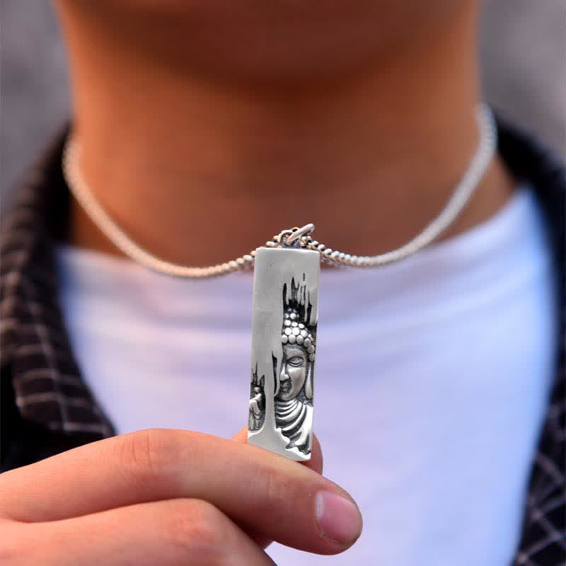 Fortune Jewel Tathagata Buddha Strength Protection Amulet Lucky Vintage Style Pendant Necklace Fortune Jewel