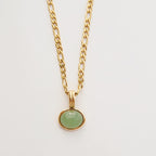 Fortune Jewel Oval Turquoise Strength Titanium Steel Necklace Pendant