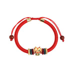 Fortune Jewel Handmade 925 Sterling Silver Year of the Dragon Cute Chinese Zodiac Luck Braided Red Bracelet