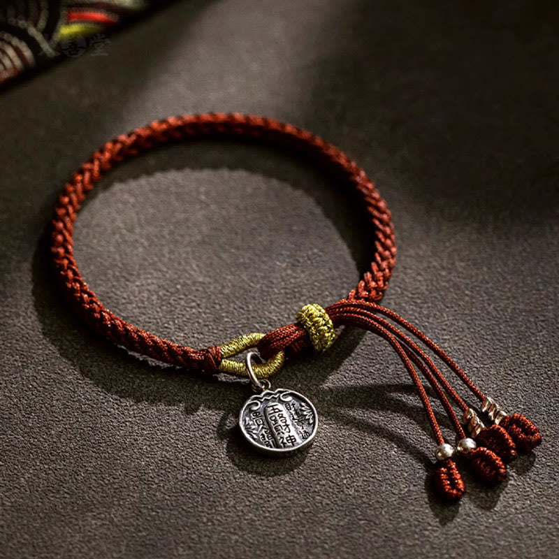 Fortune Jewel Handmade 925 Sterling Silver Five Directions Gods of Wealth Luck Protection String Braid Bracelet