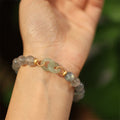 Fortune Jewel Natural Moonstone Heitan Jade Peace Buckle Healing Bracelet