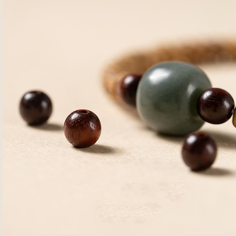 Fortune Jewel Bodhi Seed Small Leaf Red Sandalwood Wisdom Bracelet