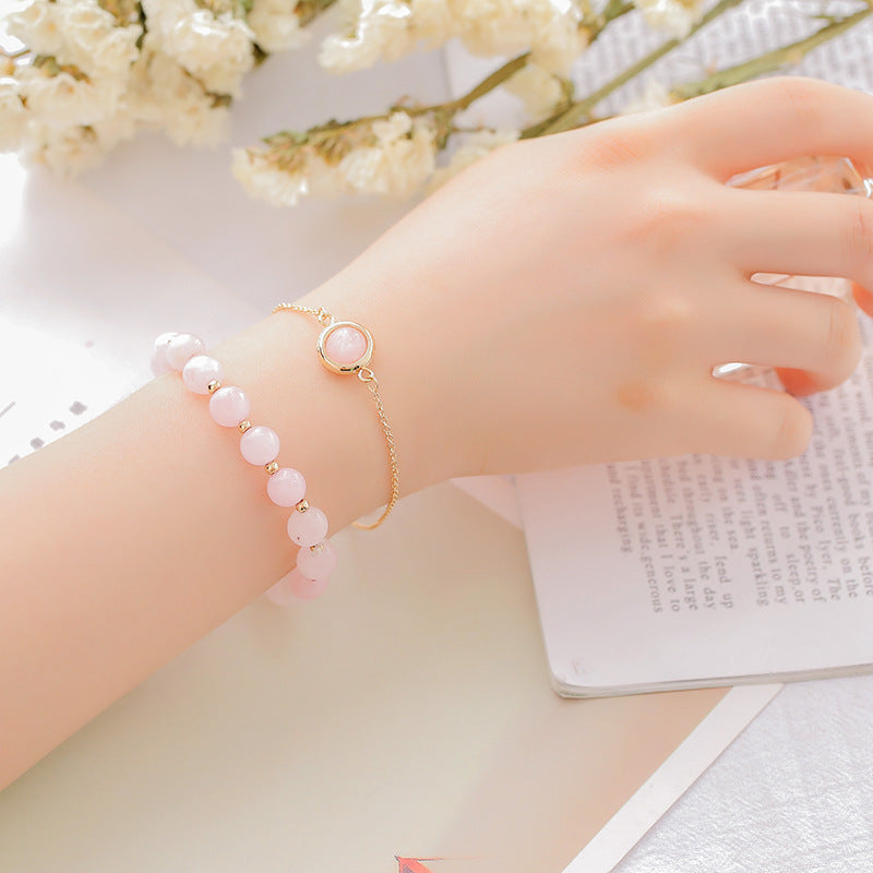 Fortune Jewel Sun Stone Strawberry Quartz Crystal Positive Bracelet