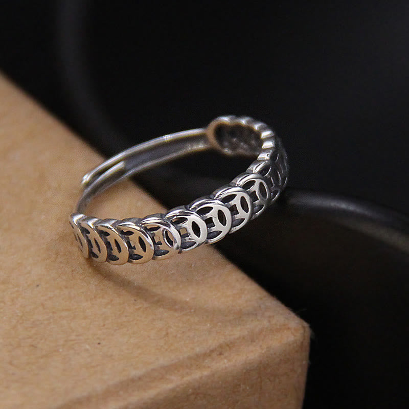Fortune Jewel Vintage Copper Coin Design Luck Adjustable Ring