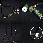 Fortune Jewel Tibetan Nine-Eye Dzi Bead Protection String Necklace