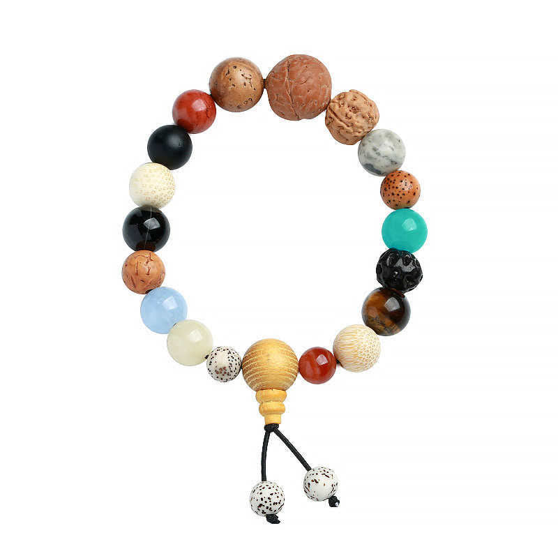 Fortune Jewel Bodhi Seed Agate Wisdom Harmony Wrist Mala Bracelet