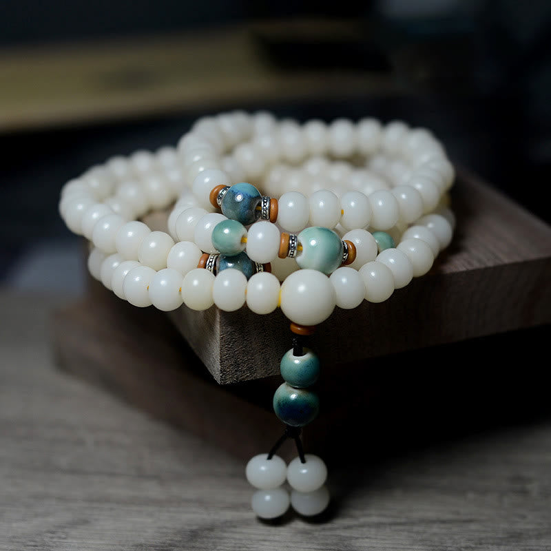 Fortune Jewel 108 Mala Beads Bodhi Seed Keep Away Evil Spirits Calm Bracelet