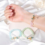 Fortune Jewel Simple Design Flower Charm Glass Bead Bracelet